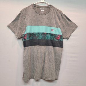 Billabong Shirt Gray Short Sleeve Juniors Large Tailored Fit